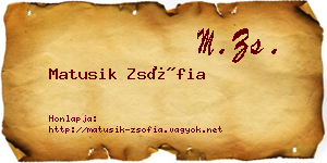 Matusik Zsófia névjegykártya